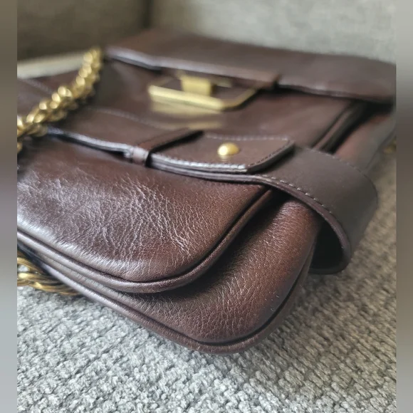 Kenneth Cole New York Leather Crossbody With Metal Chain - Picture 5 of 12